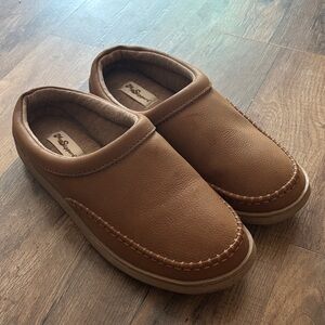 My Pillow My Slippers Men’s size 10 Brown Slide Slip On Slippers